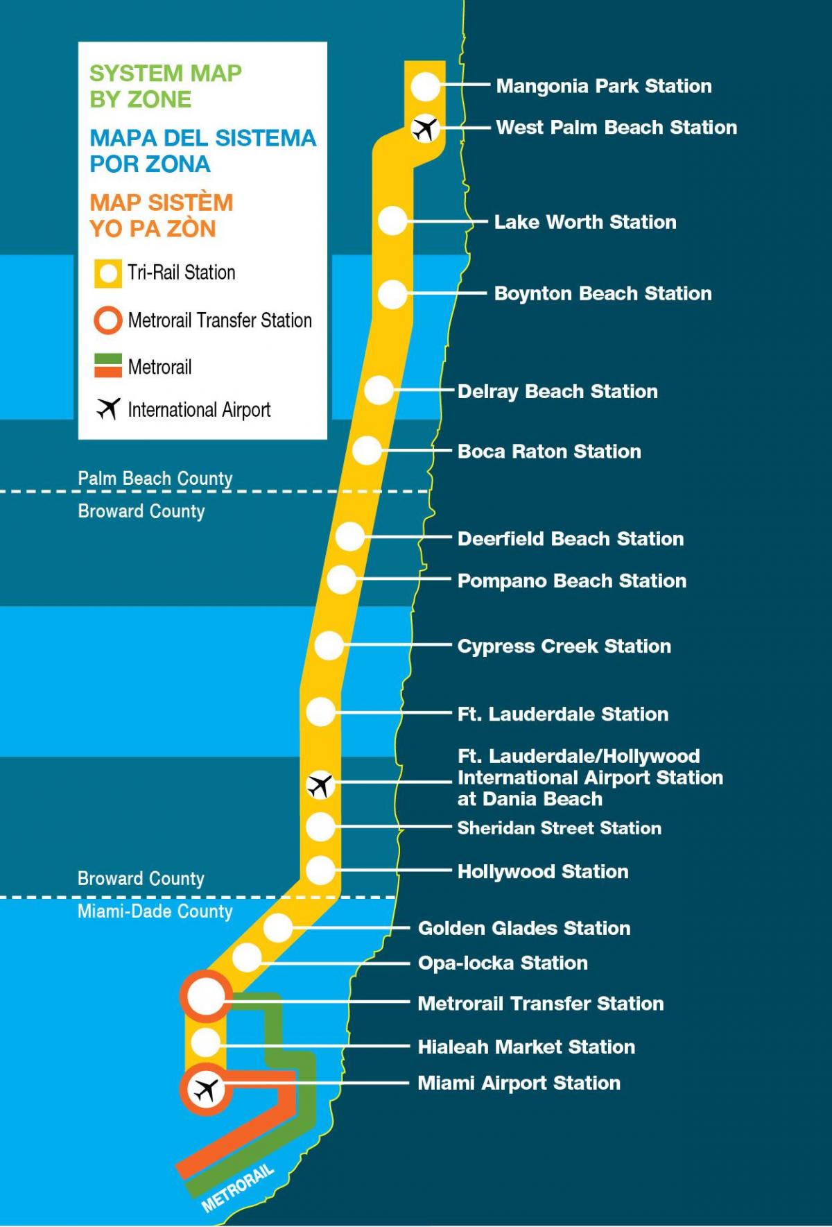 Miami TRI-rail map