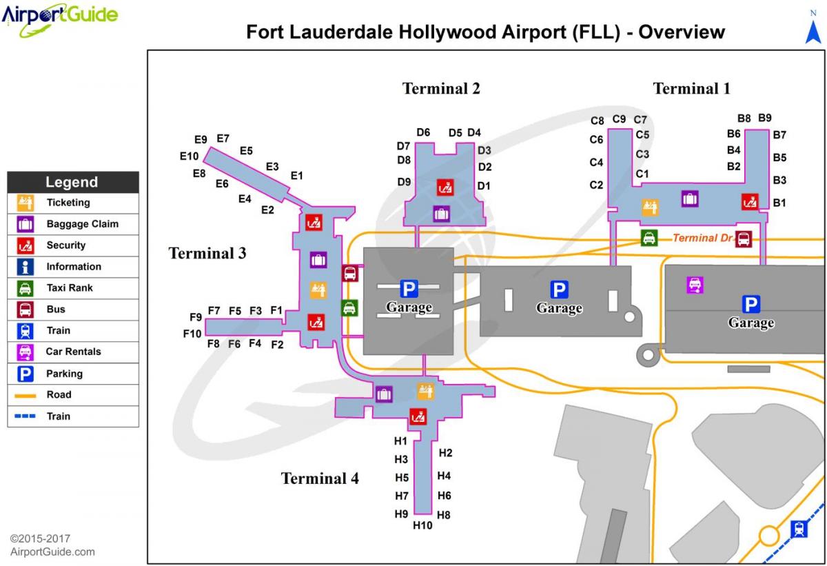 ft Lauderdale Flughafen-Parkplatz-Karte