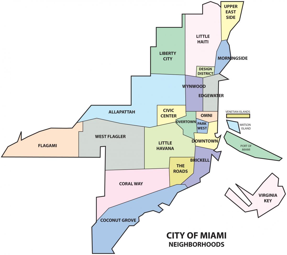 Stadt von Miami Karte