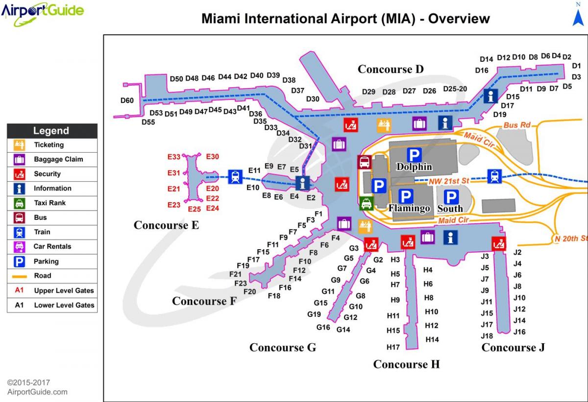 Karte Miami airport