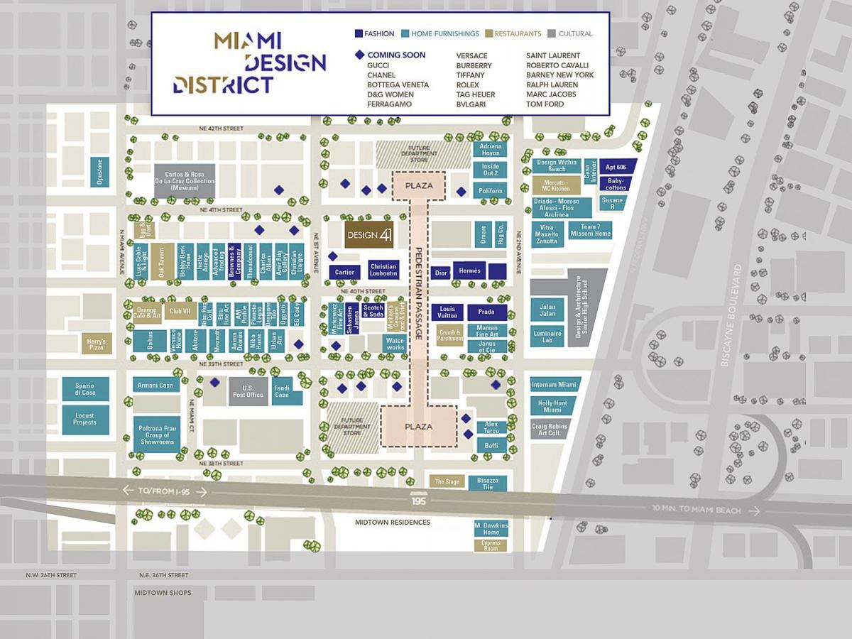 Karte von Miami-design district