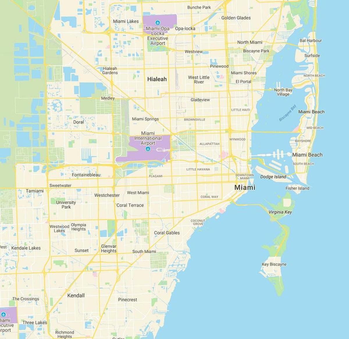 Karte von Miami-Bereich