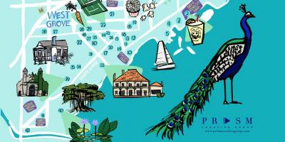 Karte von Coconut Grove Miami