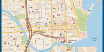 Karte der Innenstadt von Miami