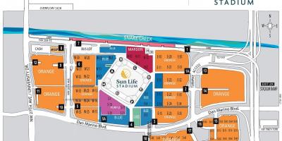 Sun Life stadium-Parkplatz-Karte